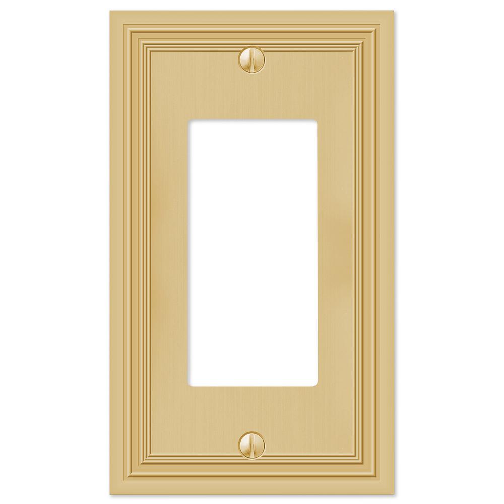 Hampton Bay Hallcrest Cast 1Decora Wall Plate, Satin Brass98RSBHB