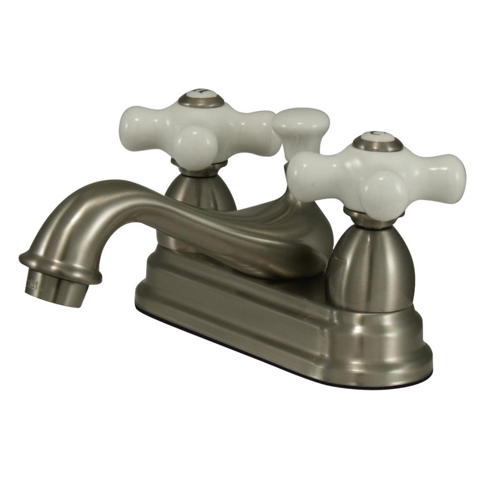 Kingston Brass Restoration 4 in. Centerset 2Handle Bathroom Faucet in Brushed NickelHKS3608PX