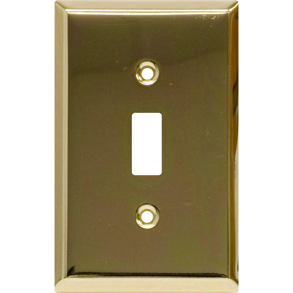 UPC 043180521040 product image for Power Gear 1 Toggle Switch Wall Plate, Faux Brass | upcitemdb.com