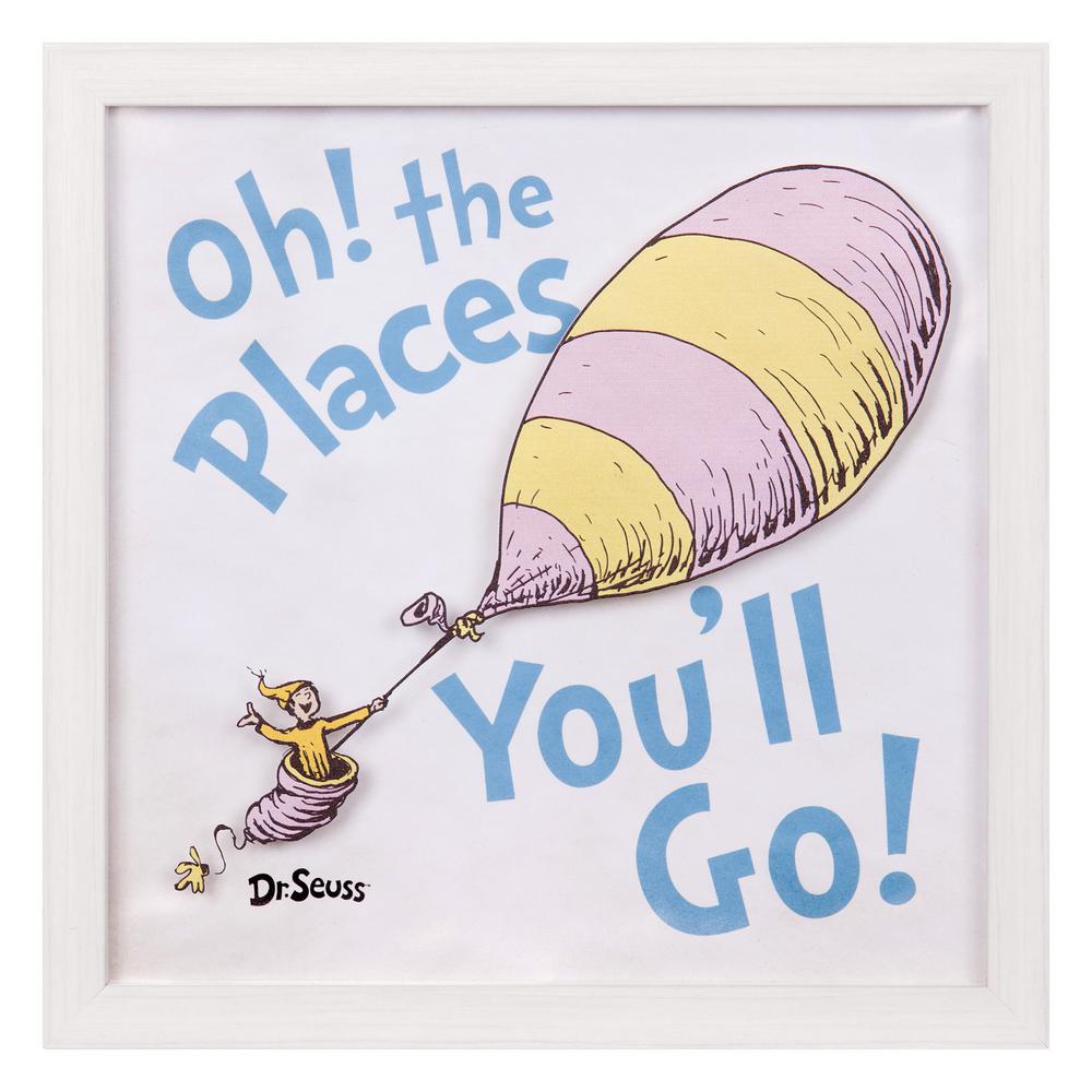 Pinnacle 12 In X 12 In Dr Seuss Oh The Places You Ll Go Framed