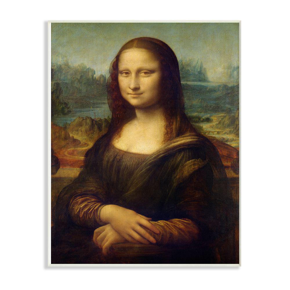 The Stupell Home Decor Collection 12 In X 18 In Da Vinci Mona Lisa Renaissance Painting By Leonardo Da Vinci Wood Wall Art Ffa 101 Wd 12x18 The Home Depot