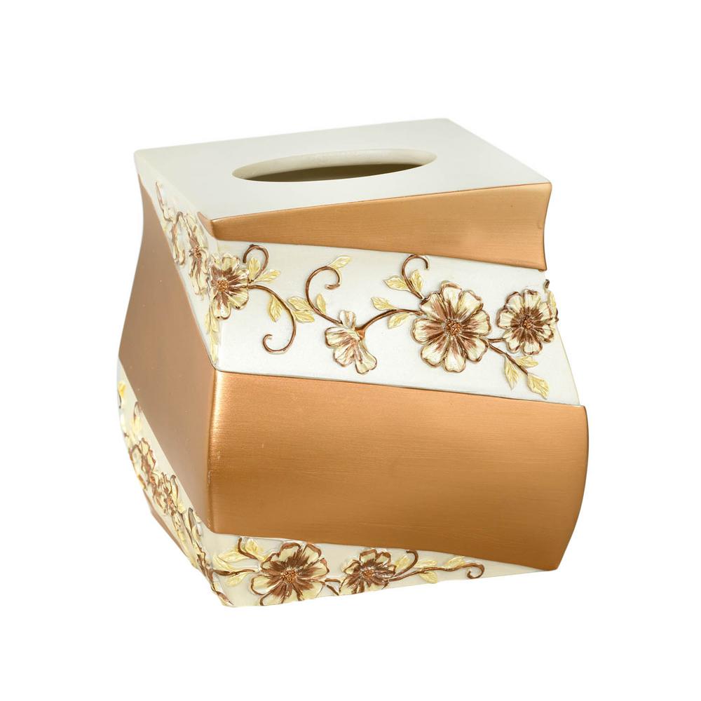 Roselli Trading Company 6 in. Tissue Box Cover in Black ResinCLI