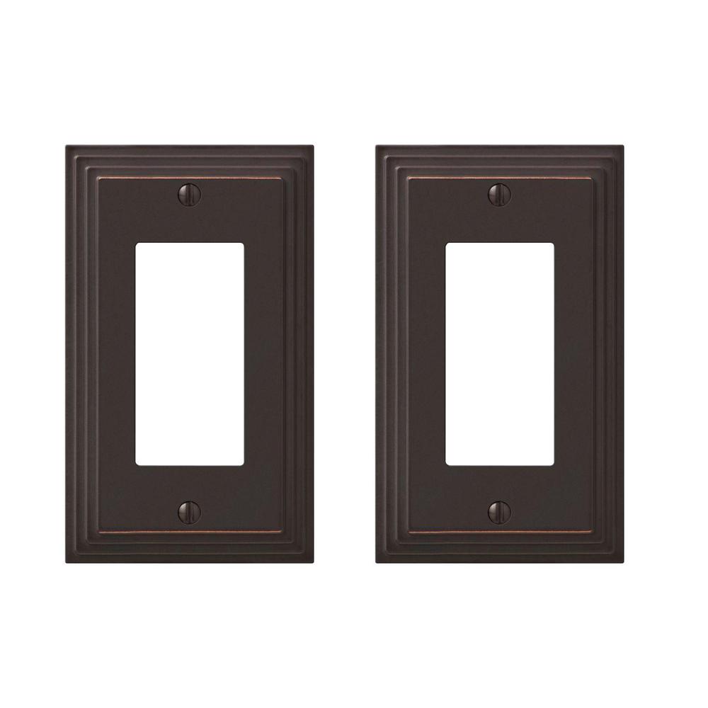 Hampton Bay Tiered 1 Decora Wall Plate Oil Rubbed Bronze Cast 2 Pack
