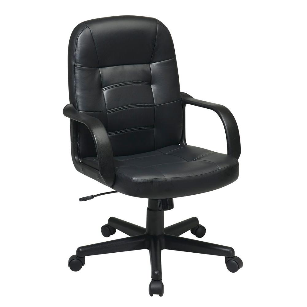 Work Smart Black Eco Leather Executive Office Chair-EC3393-EC3 - The