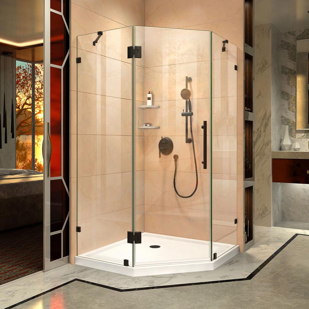 DreamLine Prism Lux 38 in. x 72 in. Frameless Neo-Angle Hinged Corner Shower Enclosure in Oil 
