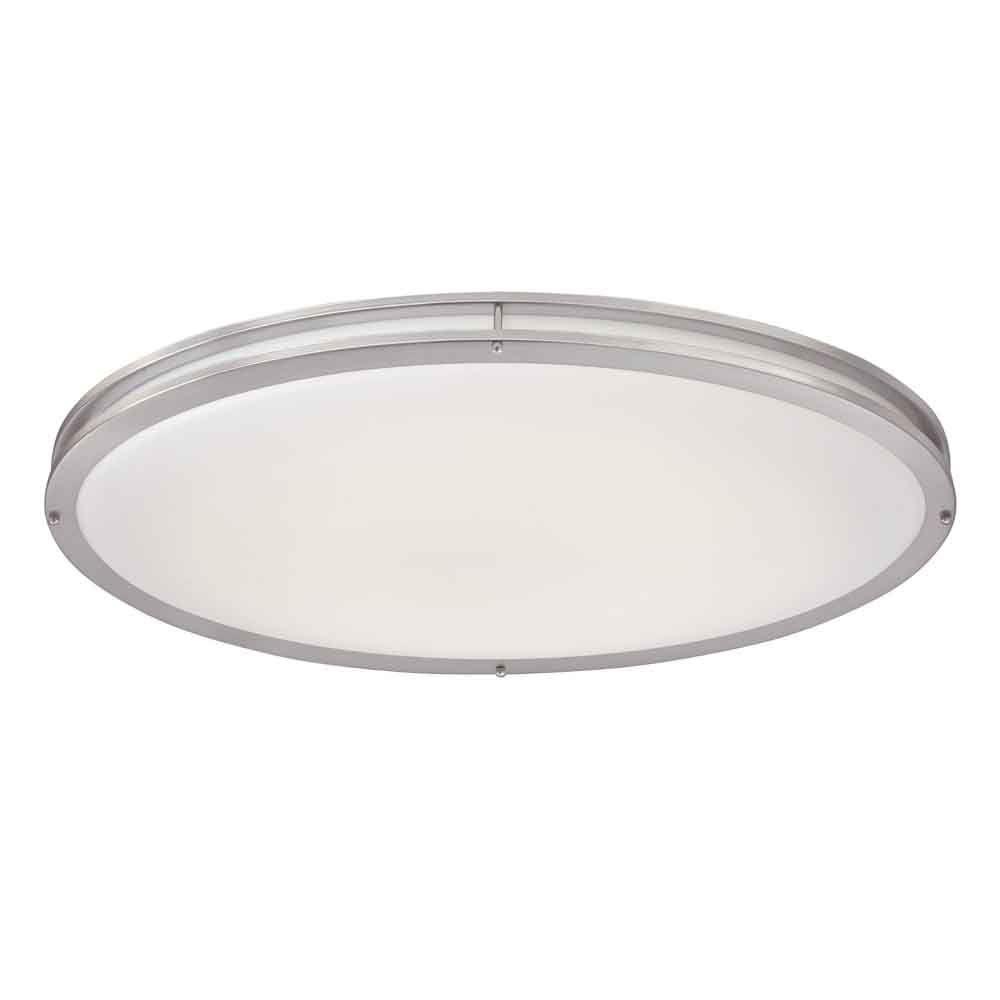 Hampton Bay Brushed Nickel LED Oval Flushmount-DC032LEDA ...