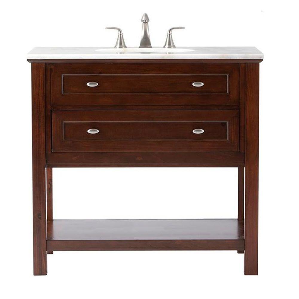 Clearance Single Sink Vanities With Tops Bathroom Vanity In Espresso With Natural Marble Top White
