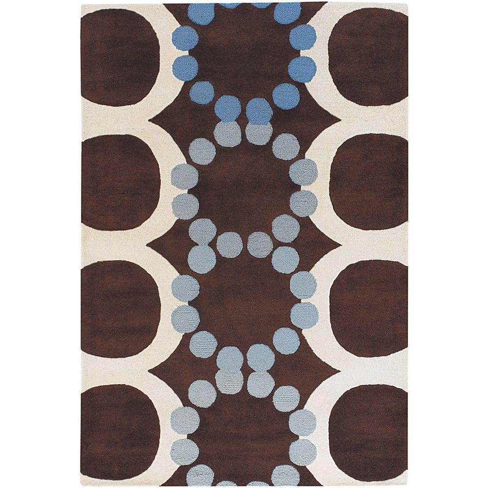 Chandra Avalisa Brown White Blue 5 Ft X 8 Indoor Area Rug