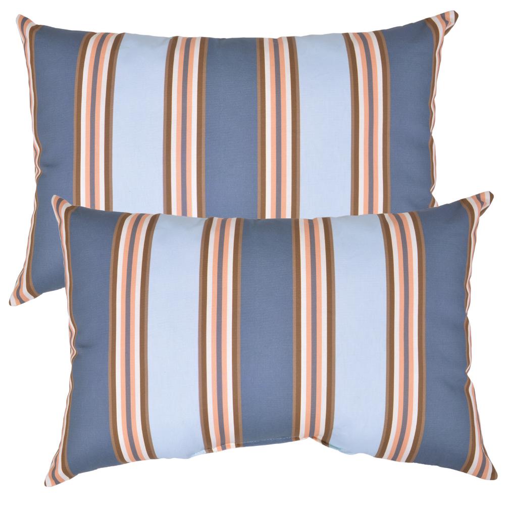 Plantation Patterns, LLC Charleston Stripe Lumbar Outdoor Throw Pillow