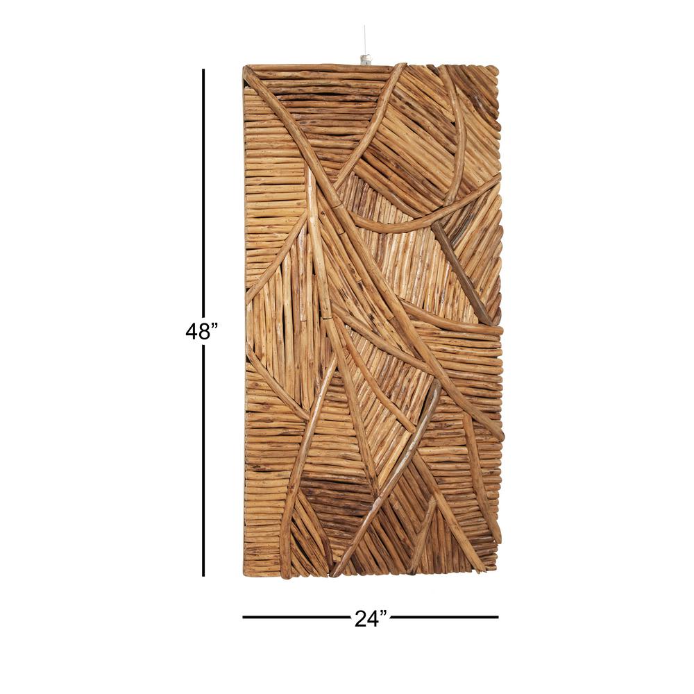 Litton Lane Handmade Reclaimed Teak Wood Wall Art 57271 The Home