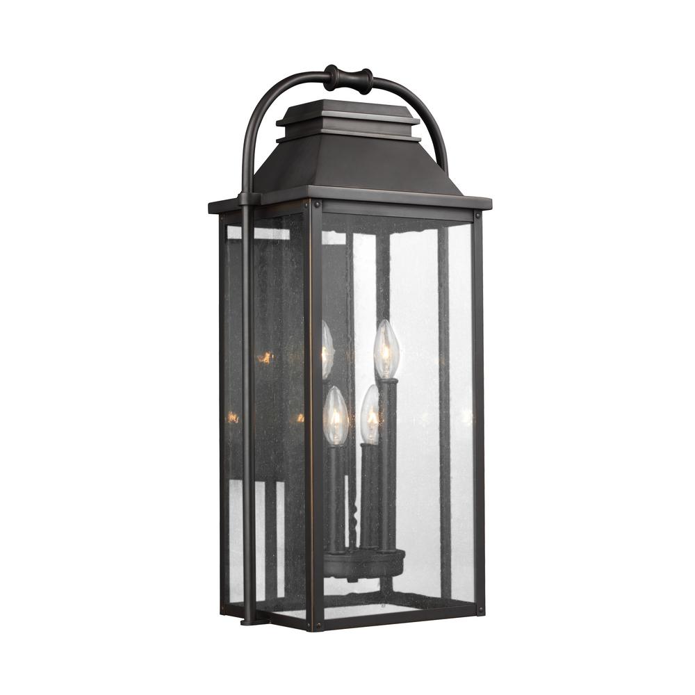 Feiss Outdoor Wall Mounted Lighting The Home Wellsworth 4 Light Antique Bronze Outdoor Wall Lantern
