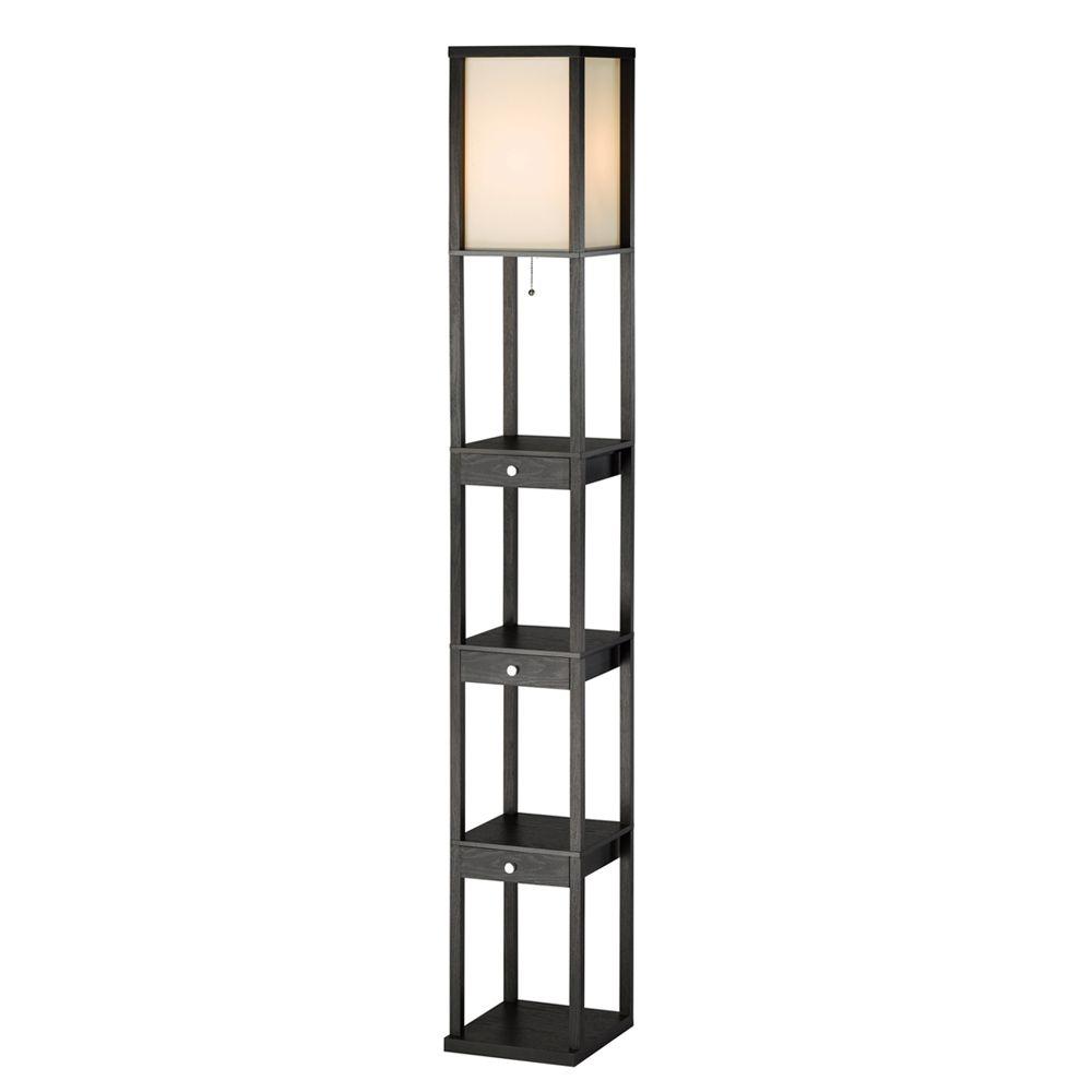 Adesso Murray 72 In H Black Three Drawer Shelf Lamp 3450 01 The H Black Three Drawer Shelf Lamp