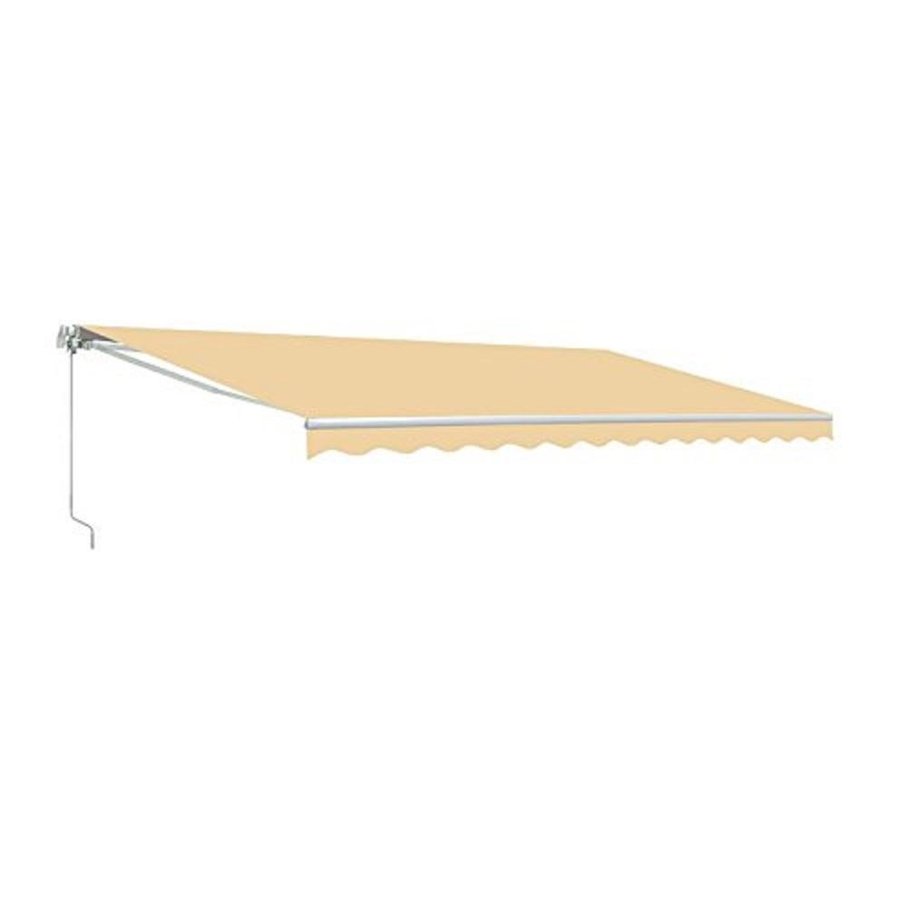 Aleko 20 Ft Motorized Retractable Awning 120 In Projection In Ivory Awm20x10ivory29 Hd The Home Depot
