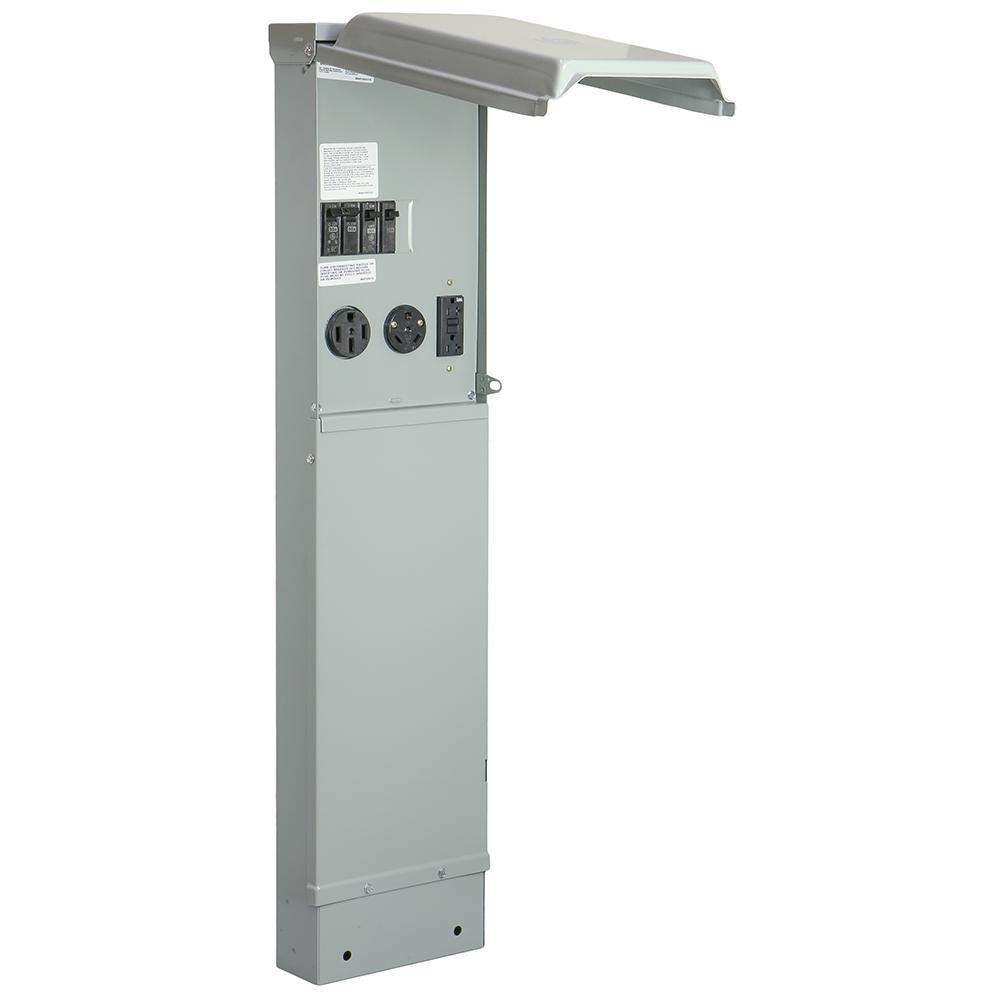 Ge Rv Pad Mount Pedestal With 50 Amp And 30 Amp Rv
