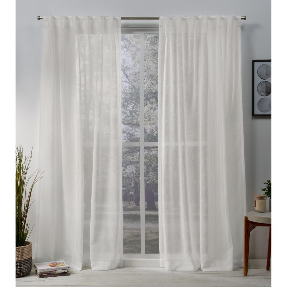 Exclusive Home Curtains Belgian Snowflake Sheer Hidden Top