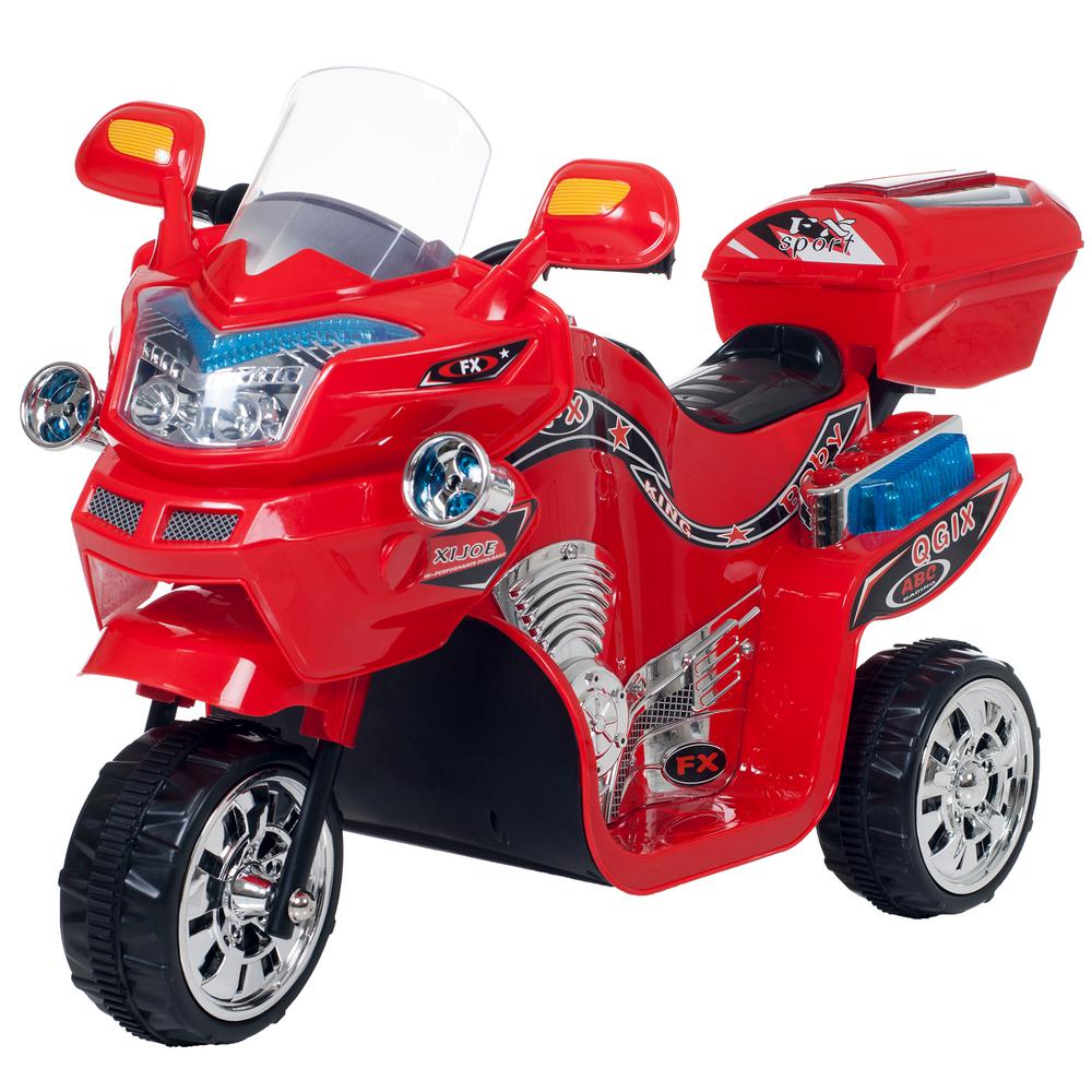 Lil Rider 3-Wheel Battery Powered Motorcycle Ride on Toy in Red-W410006 ...