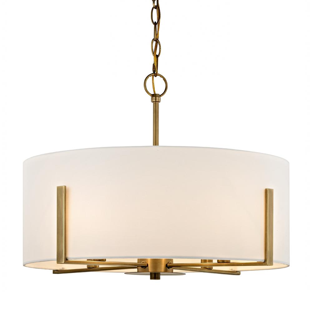 Fifth And Main Lighting Manhattan 4 Light Aged Brass Pendant With