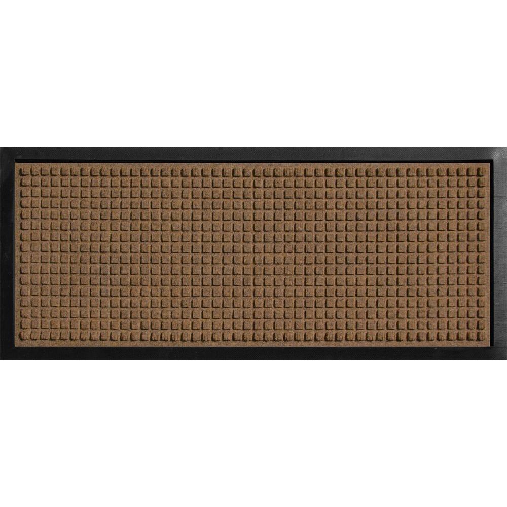 Bungalow Flooring Aqua Shield Boot Tray Squares Dark Brown 15 in. x 36 in. Door Mat20447521536