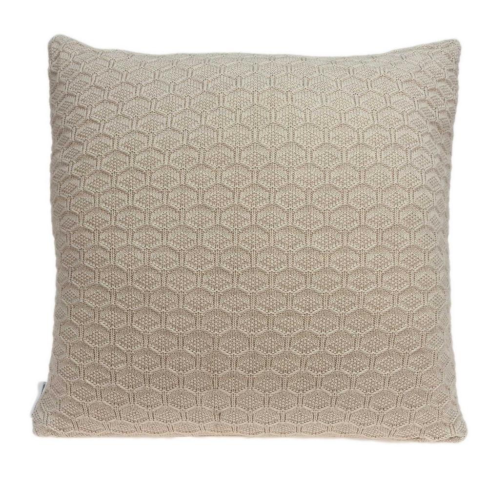 Homeroots Jordan Tan Grasscloth 20 In Throw Pillow Cover 334274