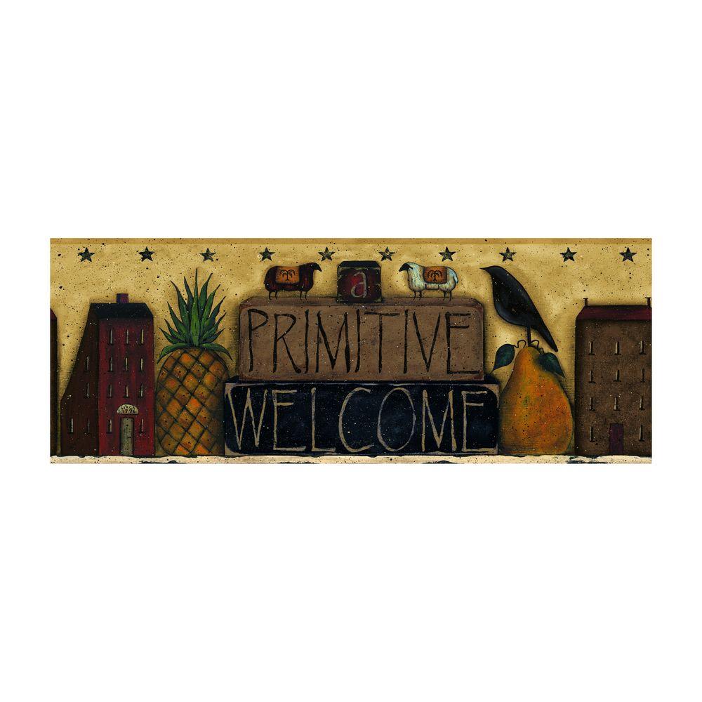 York Wallcoverings Best Of Country Primitive Welcome Wallpaper Border   York Wallcoverings Borders Pc3938bd 64 300 