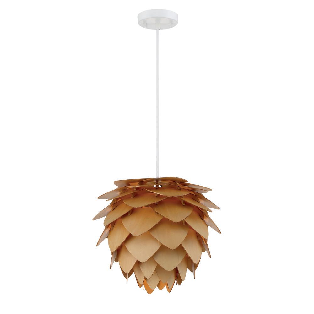 Designers Fountain Kaliko 1Light Kula Wood Hanging Pendant3544317