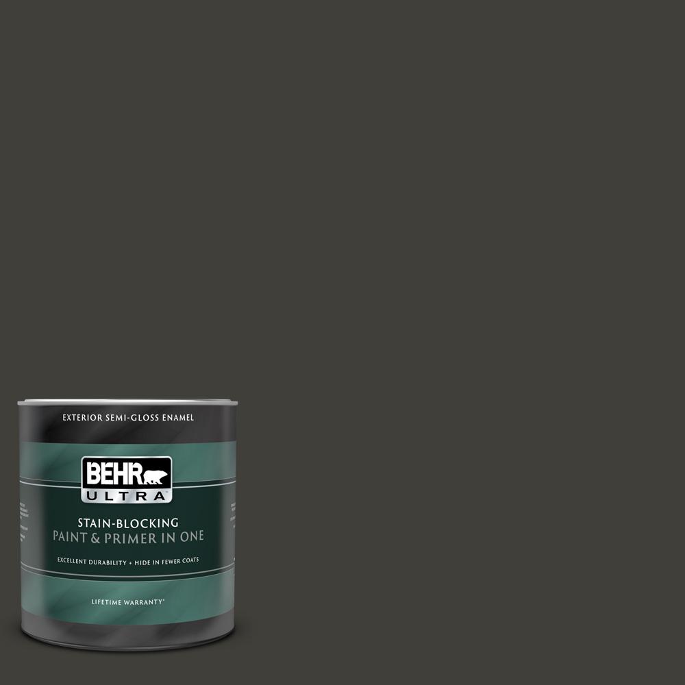 BEHR ULTRA 1 qt. SH790 Black Suede SemiGloss Enamel