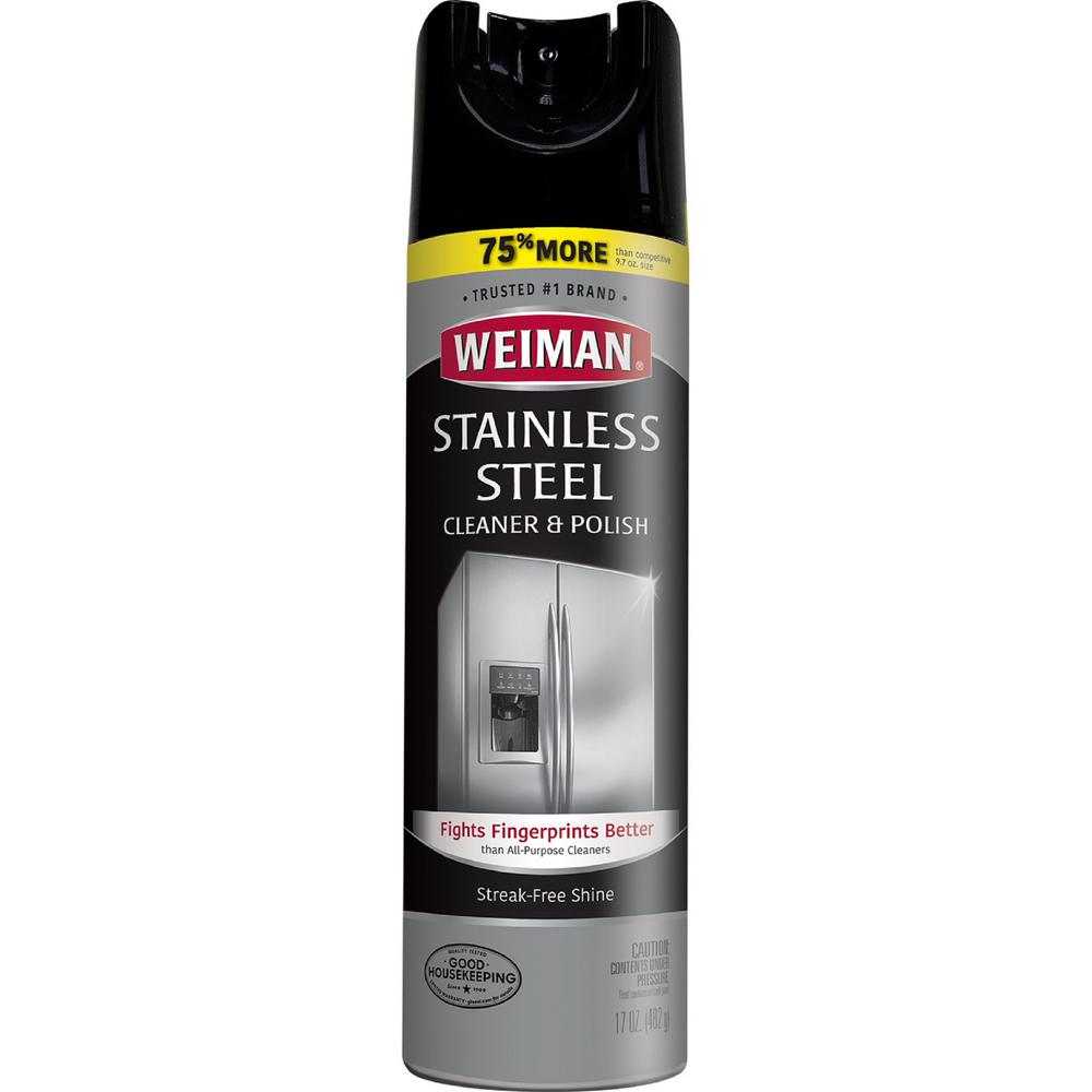 Weiman 17 oz. Stainless Steel Cleaner and Polish Aerosol-49 - The Home Stainless Steel Cleaner And Polish Home Depot