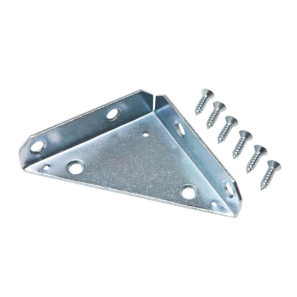 Everbilt 3 In Zinc Plated Heavy Duty Corner Brace 2 Pack 15444 Zinc Plated Heavy Duty Corner Brace 2 Pack