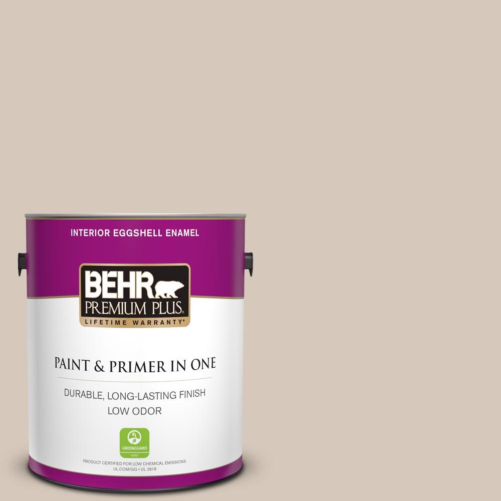 BEHR PREMIUM PLUS 1 gal. PPU512 Almond Wisp Eggshell Enamel Low Odor