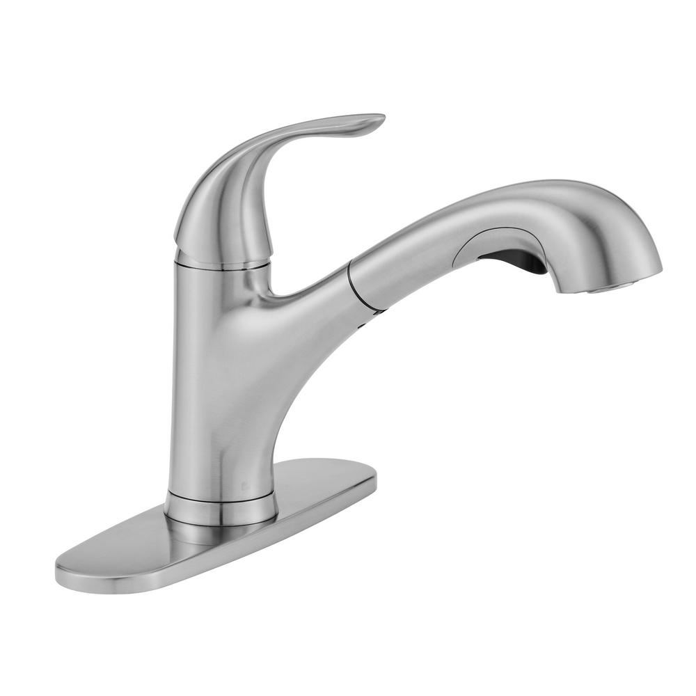 Glacier Bay Market Single-Handle Pull-Out Sprayer Kitchen Faucet in Stainless Steel, Silver was $89.0 now $59.0 (34.0% off)