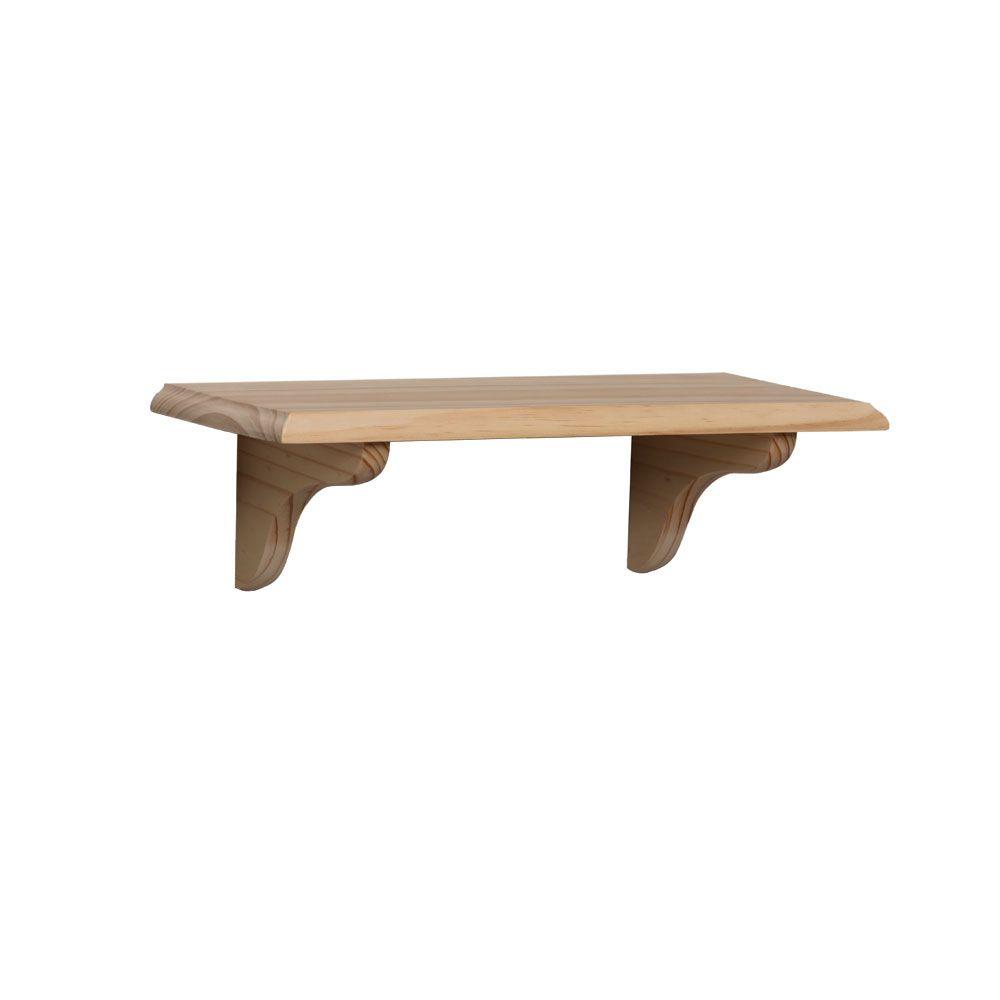 Stainable Unfinished Wood Wall Mounted Shelves Shelving Unfinished Decorative Shelf Kit