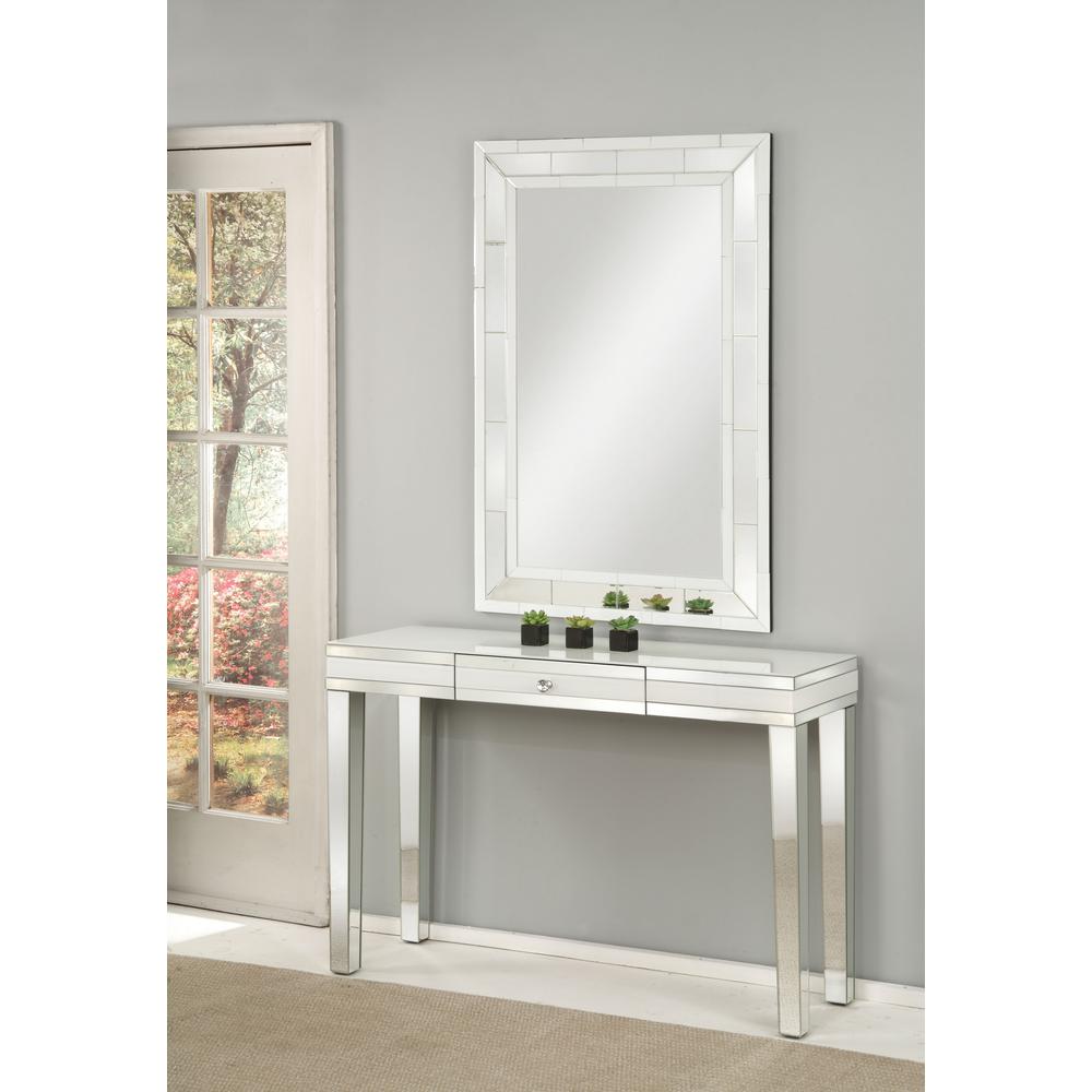 Worldwide Nerissa Silver and Mirrored Console TableVA90252