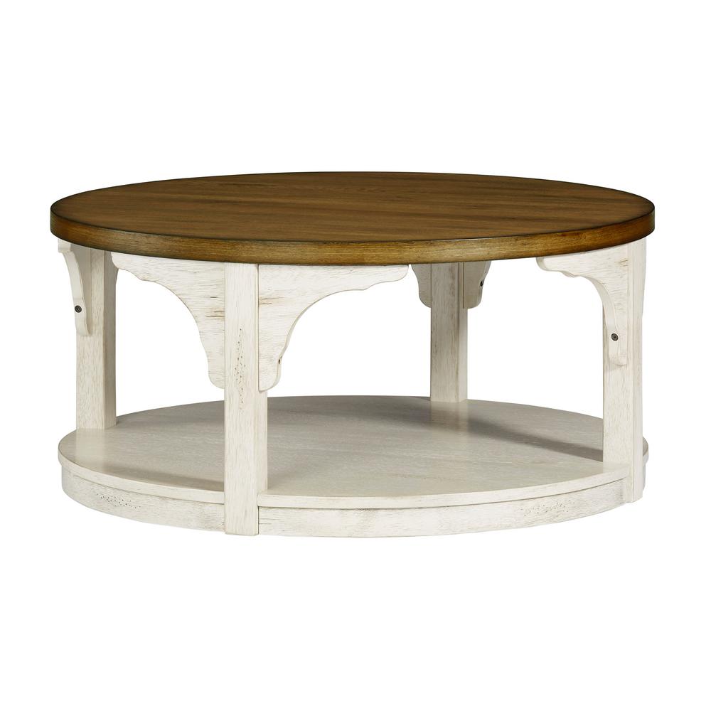 Progressive Furniture Wellington Place 24 in. Oak and Antique White End