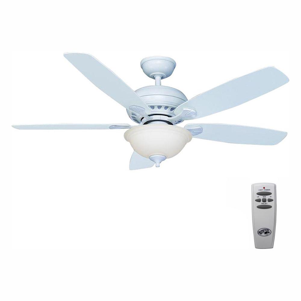 Hampton Bay Southwind 52 In Led Indoor Matte White Ceiling Fan