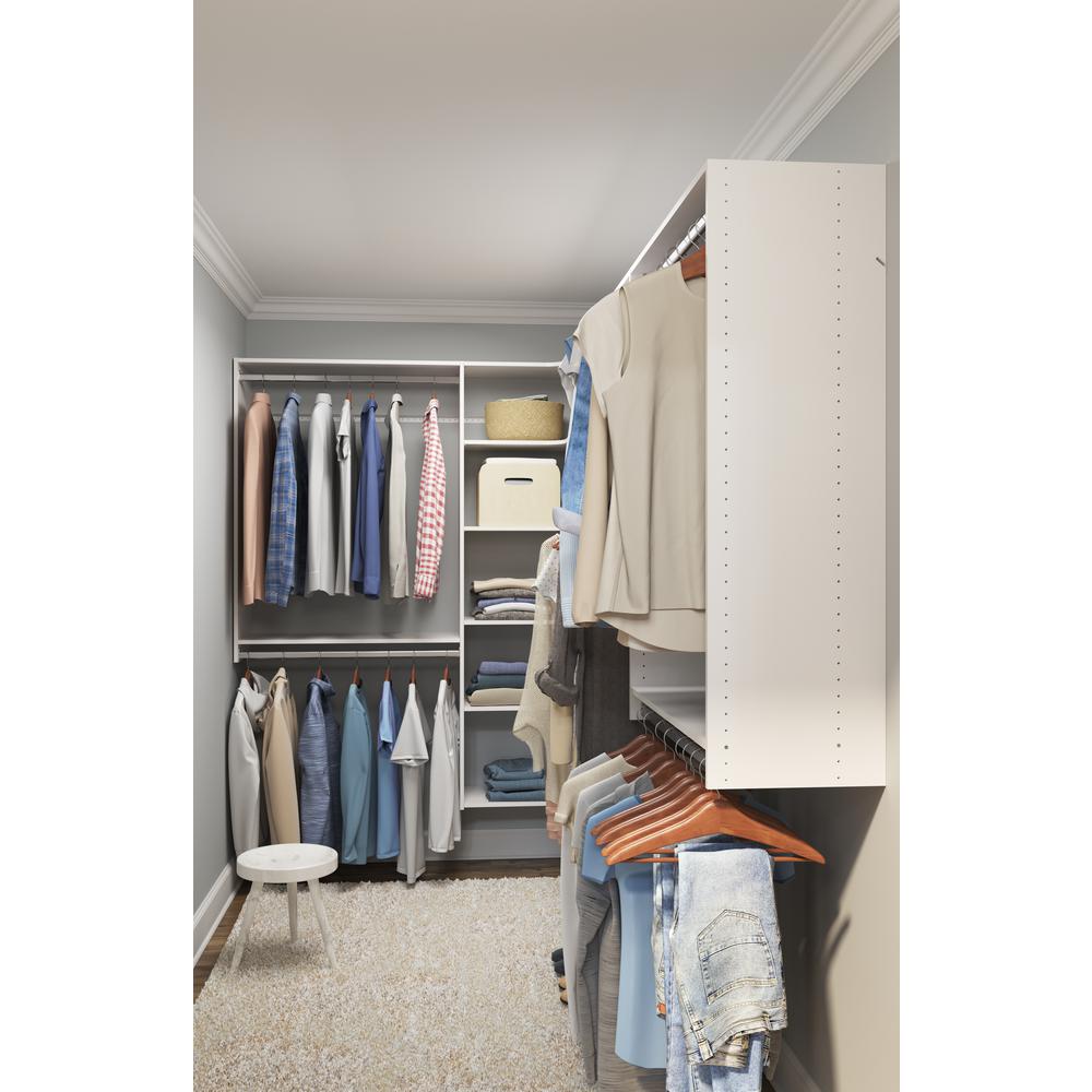 Closet Evolution Ultimate 84 In W 115 In W White Wood Closet Corner System Wh32 The Home Depot