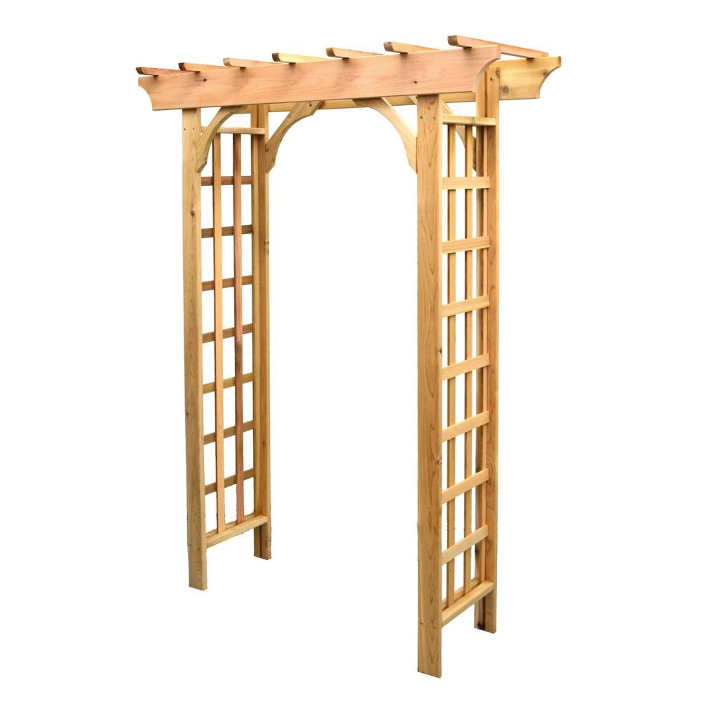 82 in. x 64 in. Cedar Roseleaf Arbor-8201147 - The Home Depot