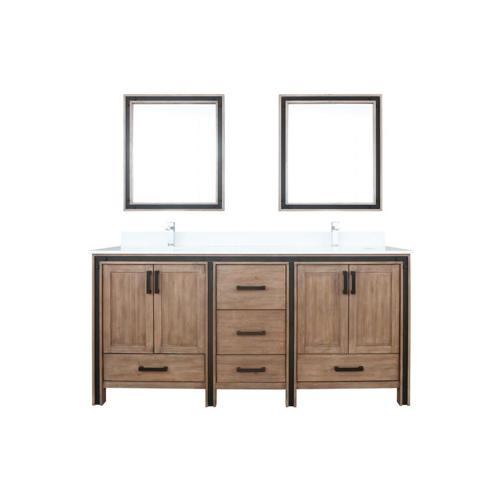 Lexora Ziva 72 In W Double Vanity In Rustic Barnwood With Marble Vanity Top In White Cultured With Basin 30 In Mirrors Lzv352272snjsm30 The Home Depot