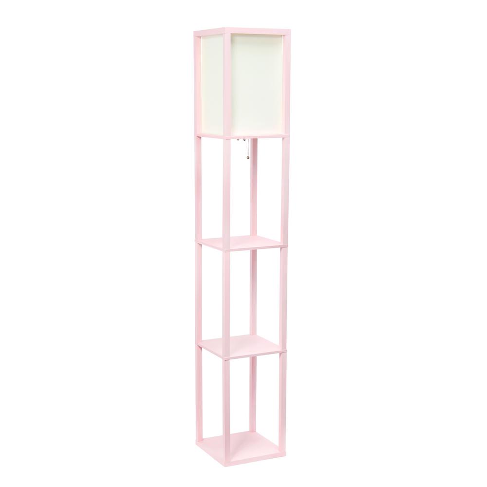 Simple Designs 63 3 In Etagere Light Pink Floor Lamp Organizer
