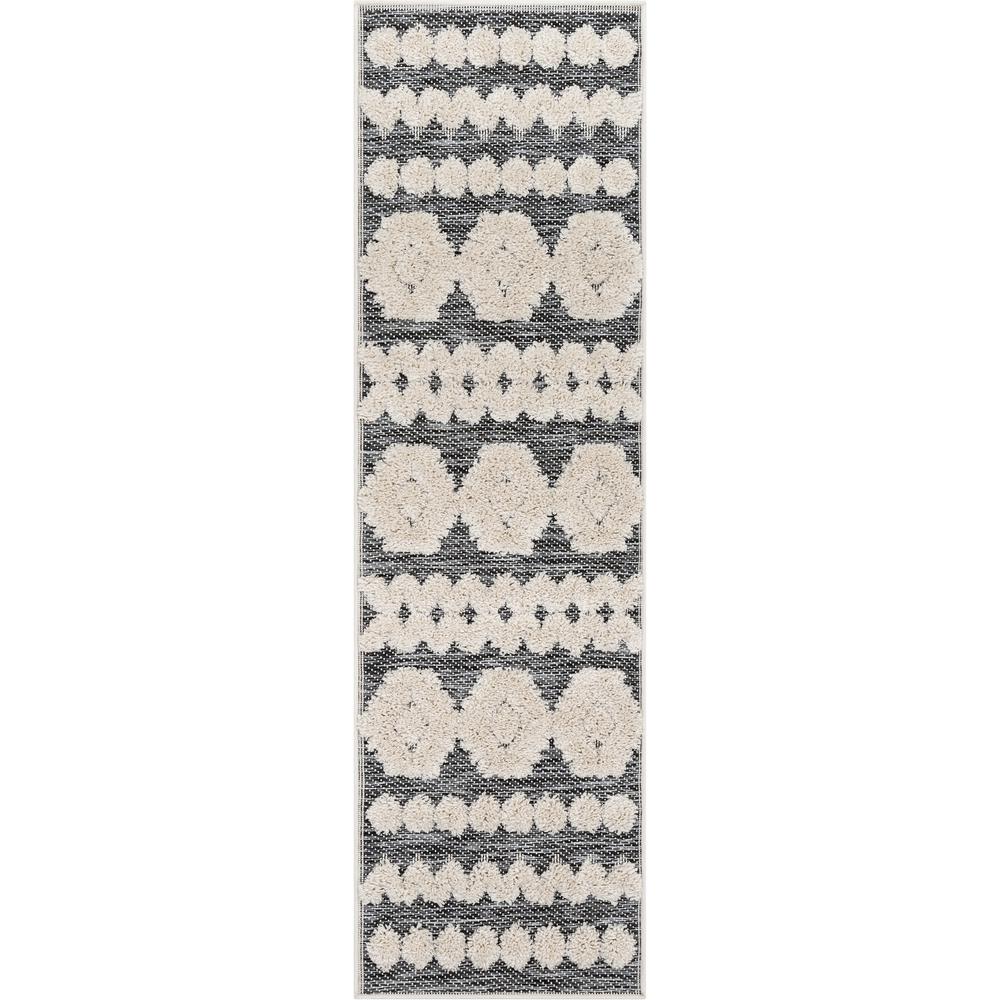 Well Woven Bellagio Chiara Tribal Moroccan Grey 2'3" x 7'3" High-Low Flat-Weave Runner Rug