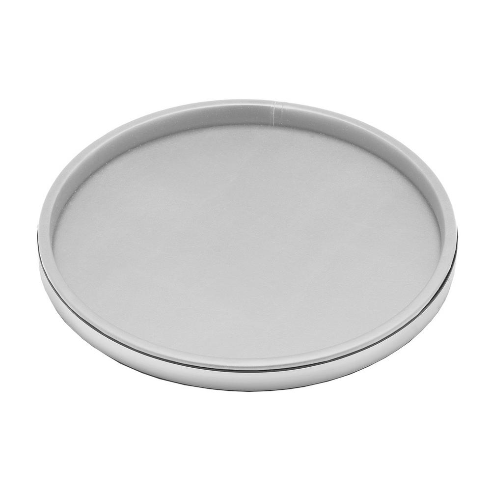 Kraftware Sophisticates 14 In Round Serving Tray White And Kraftware Sophisticates 14 In Round Serving Tray White And Brushed Chrome