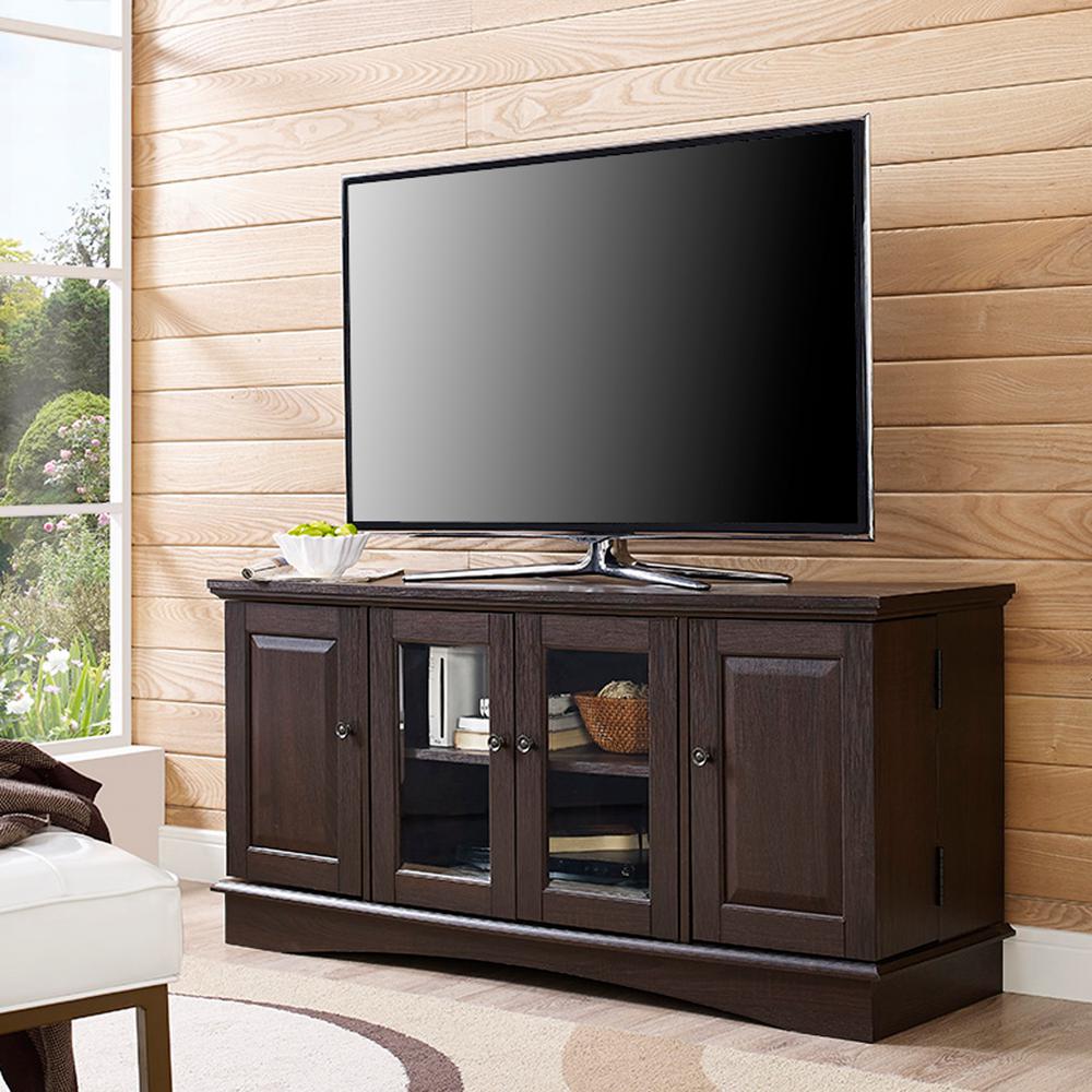 Walker Edison Furniture Company 52 In Espresso Wood Tv Media Stand Walker Edison Furniture Company 52 In Espresso Wood Tv Media Stand Storage Console