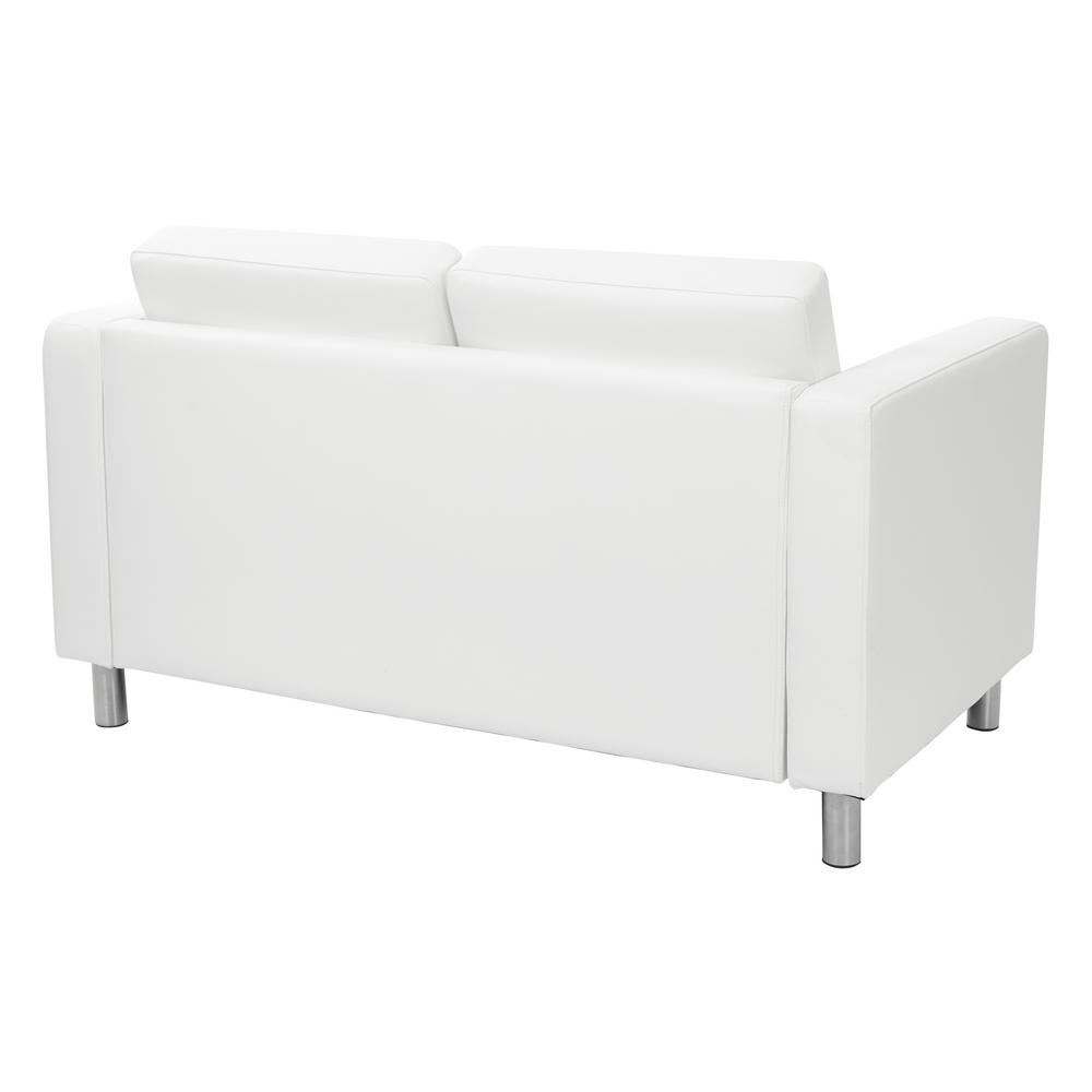 Osp Home Furnishings Pacific Dillon Snow Vinyl Fabric Loveseat