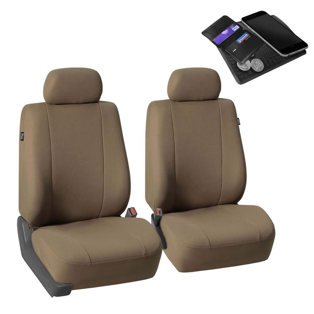 Car Seat Covers Multifunctional Fabric Covers for Auto Car SUV Taupe