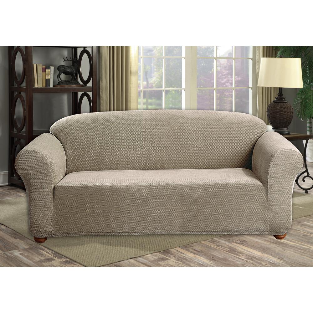 Quickfit Hayden Water Resistant Taupe Fit Polyester Fit Sofa Slip