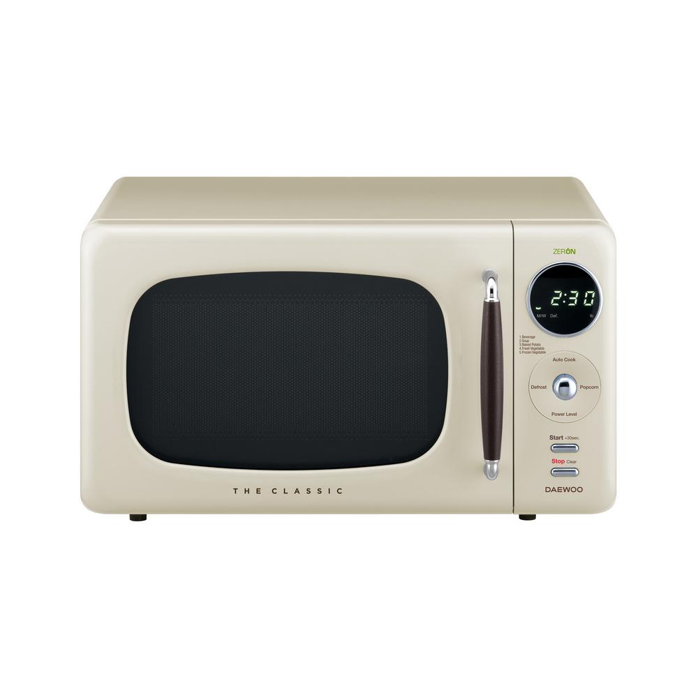 DAEWOO Retro 0.7 cu. Ft. Countertop Microwave in Cream-KOR07R3ZEC - The
