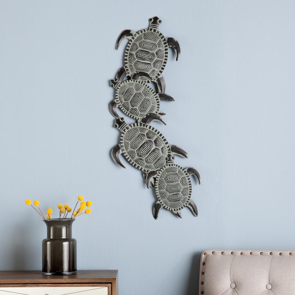 Southern Enterprises 12 5 In X 33 5 In Metal Sea Turtle Wall Art Ws6080 The Home Depot