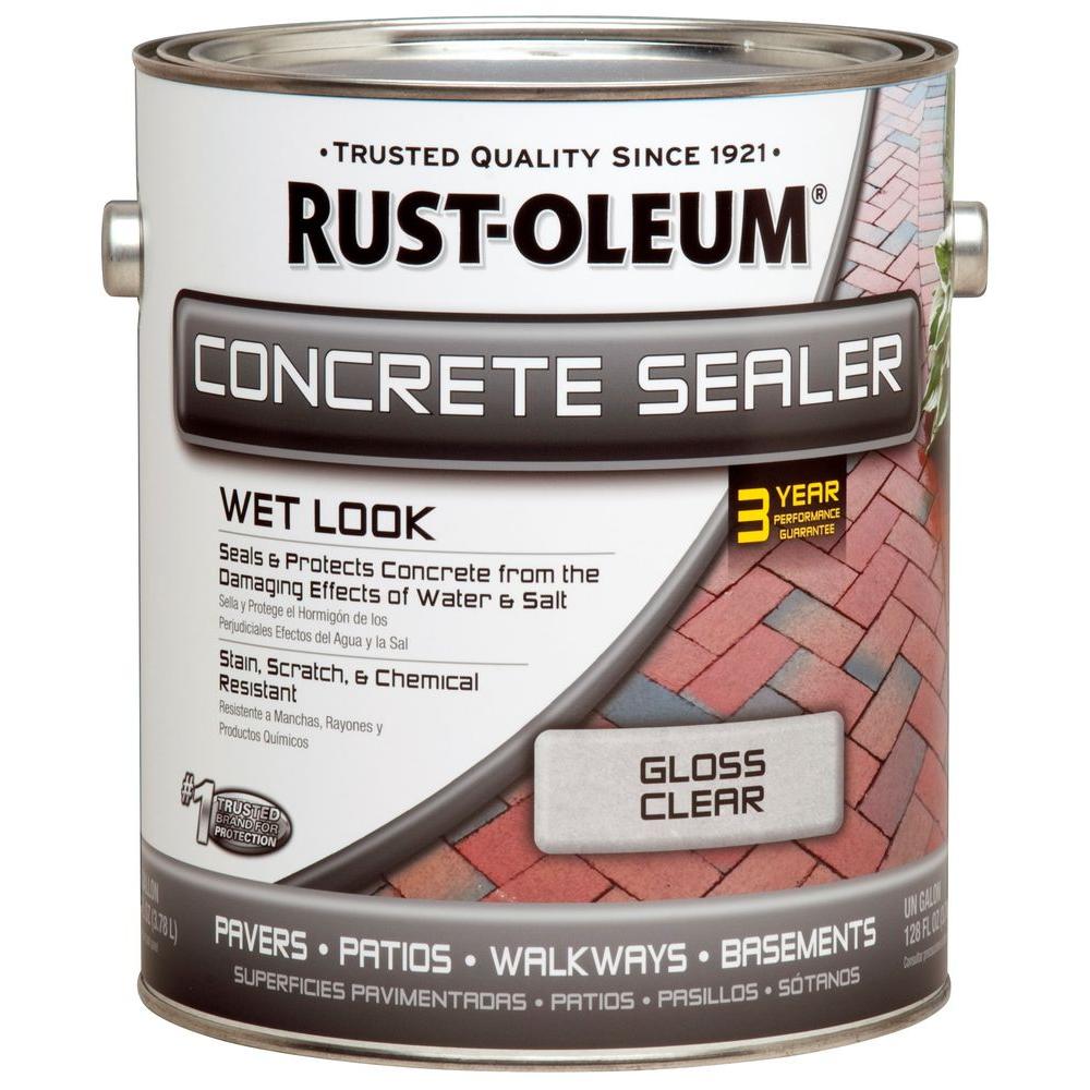 Rust-Oleum Concrete Stain 1 gal. Wet Look Sealer (Case of 2 ... Rust-Oleum Concrete Stain 1 gal. Wet Look Sealer (Case of 2 ...