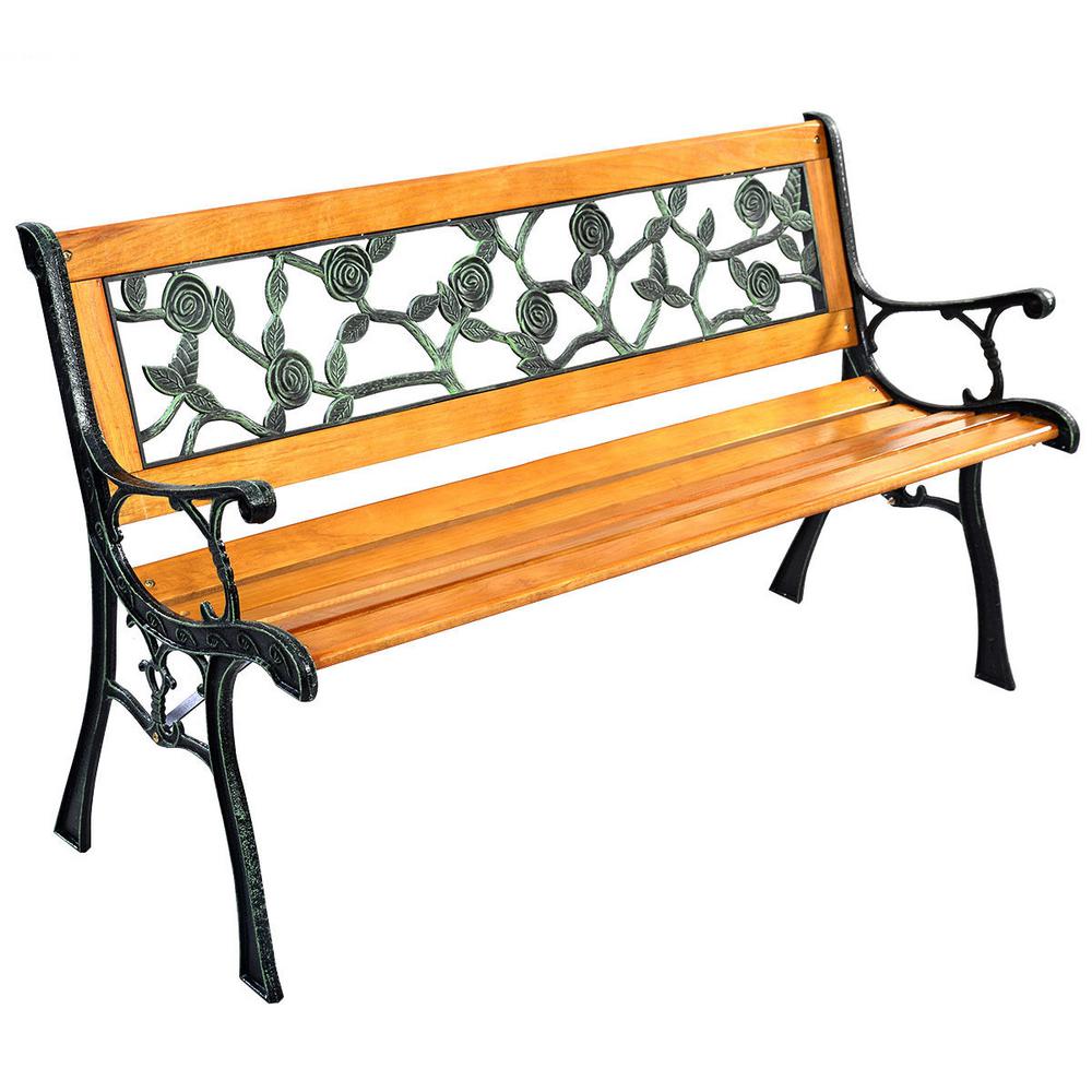 CASAINC 49.5 in. 3-Person Metal Patio Park Garden Porch Outdoor Bench