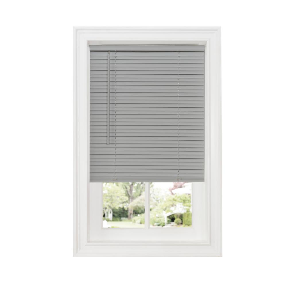 Achim Grey 1 In Cordless Room Darkening Vinyl Blind 46 In W X 64 In   Grey Achim Vinyl Mini Blinds Dsg246gy04 64 1000 