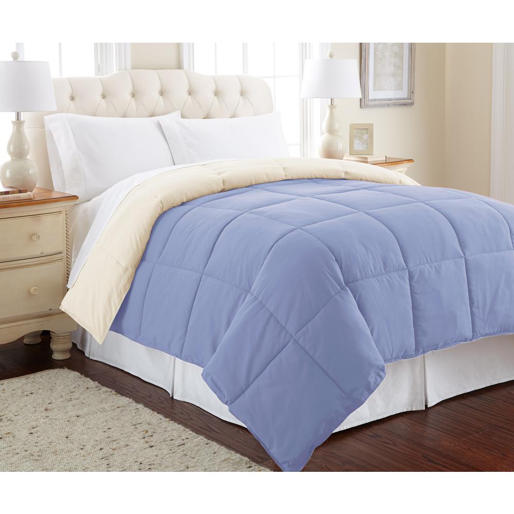 MODERN THREADS Down Alternative Reversible Blue/Cream King Comforter2DWNCMFGBLCKG The Home